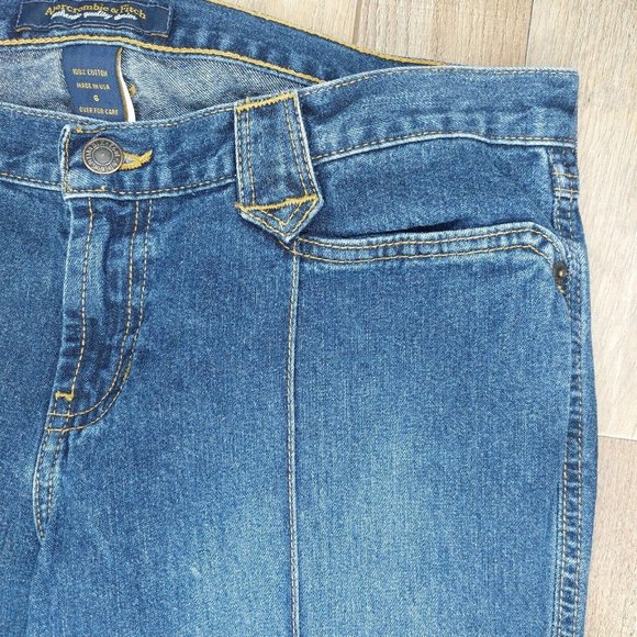 Abercrombie & Fitch Womens 6 Vintage Y2K Mid Seam Hipster Capri Split Hem Jean - Picture 4 of 16